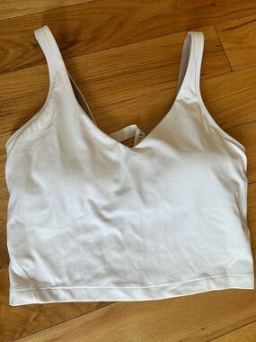 Lululemon White V-Neck Tank Crop Top
